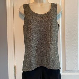 Details: BUY 2 ITEMS & GET 1 FREE: Chico’s Black & Gold Metallic Tank Sz 12